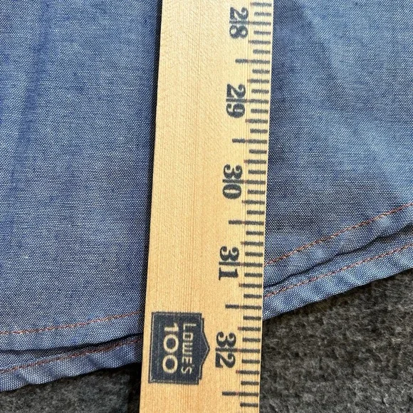 Vintage 90's Big Mac Blue Shirt Chambray Work Wear Pearl Snap Size 2XL Big USA - Picture 6 of 15